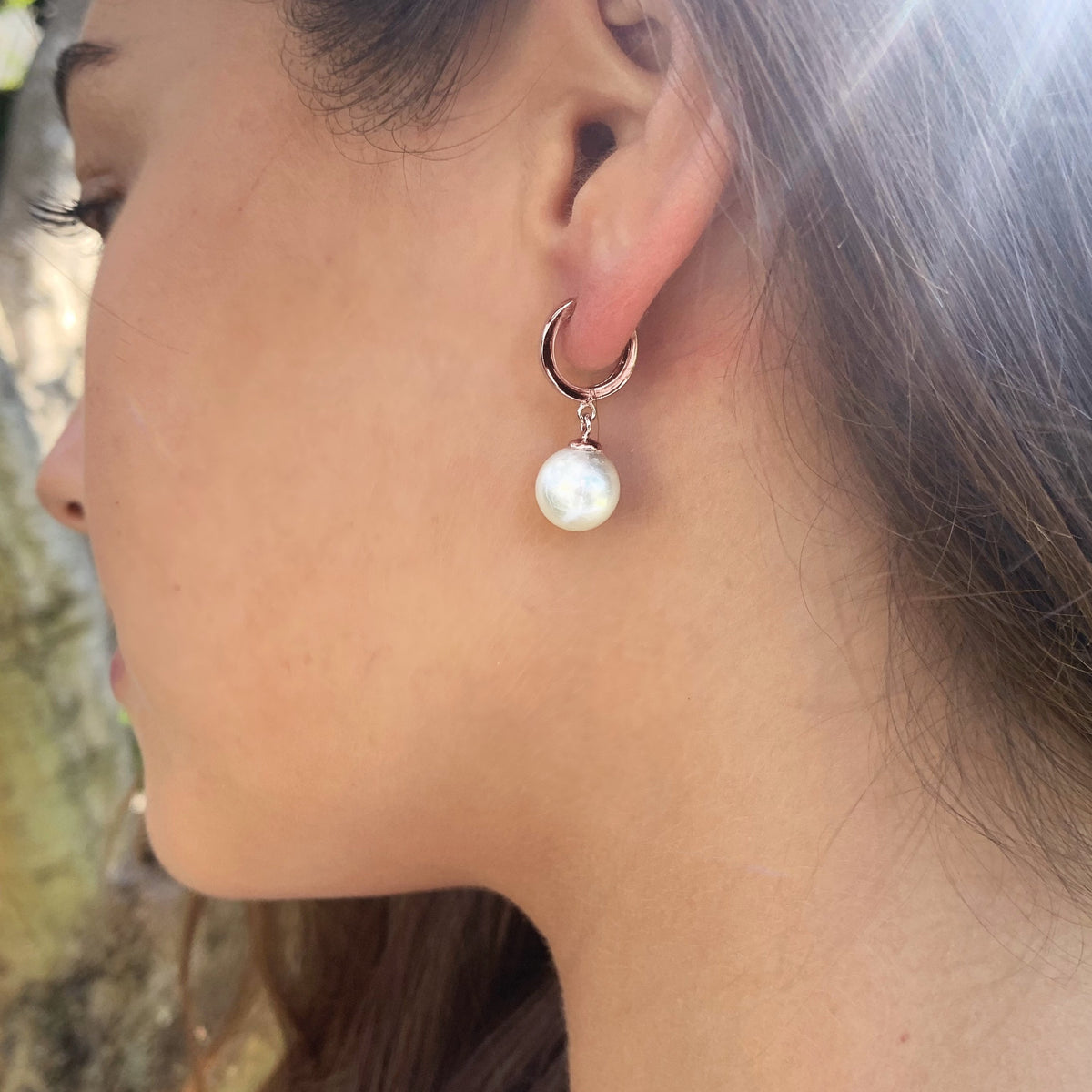 Boucles D'oreilles Argent Sterling Avec Perles De Culture Roses, Grises Et Blanches - Dormeuses - Rose-Mimosa