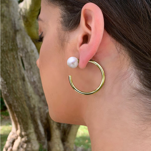 Boucles Accroche Coeur (Argent 925 Plaqué Or) - Neige