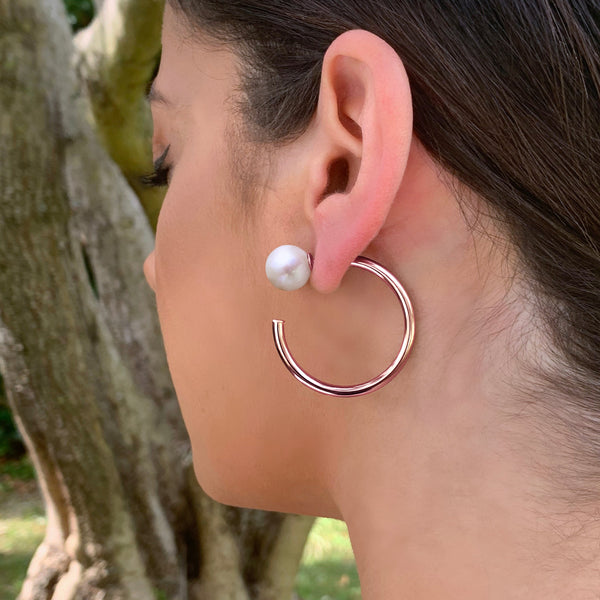 Boucles Accroche Coeur (Argent 925 Plaqué Or Rose) - Neige