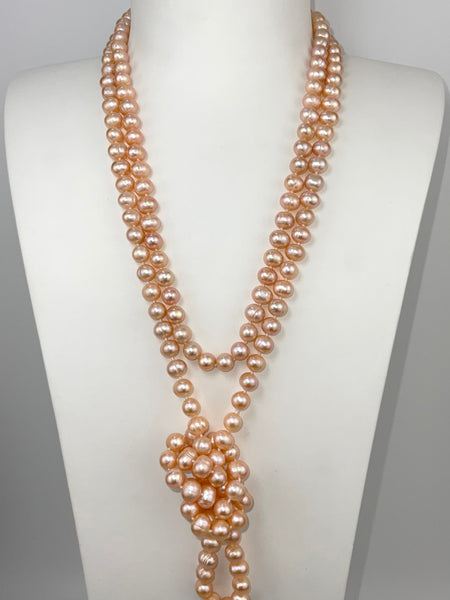 Sautoir Perles de cultures d'Eau Douce Argent 925 Lilas