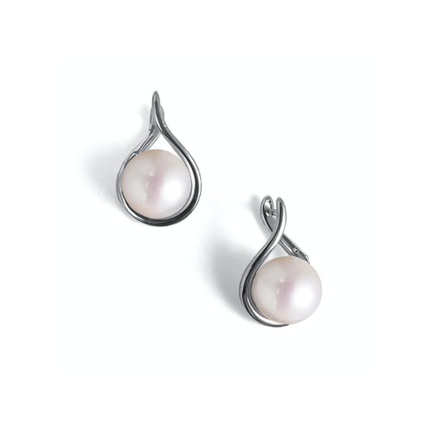 Boucles d'Oreilles Perles de cultures d'Eau Douce Pendentif Olympe Argent 925