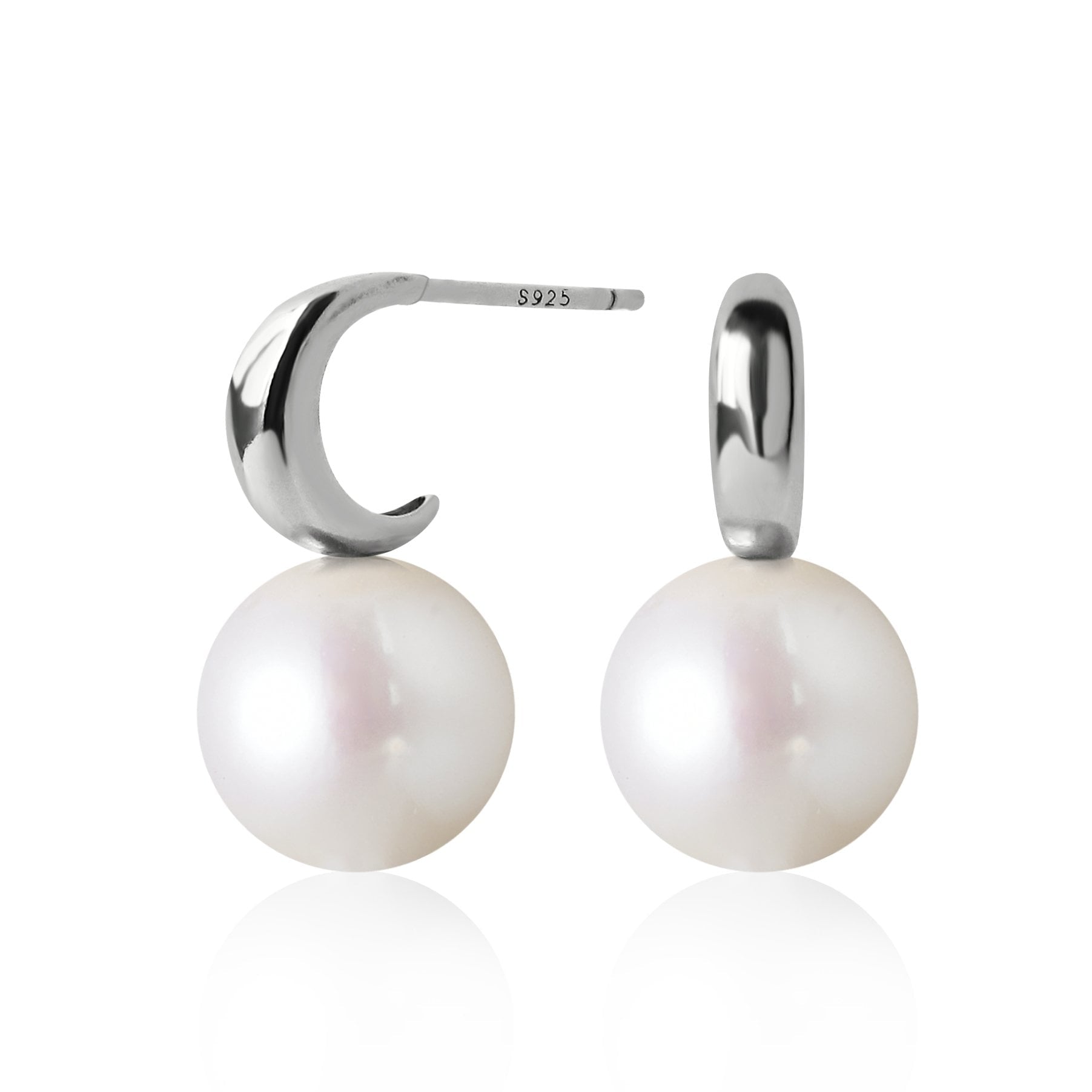 Boucles d'Oreilles  Perles de Cutures d'Eau Douce Pendentif  Argent 925