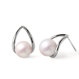 Boucles d'Oreilles Perles de Cultures d'Eau Douce Pendentif Argent 925 