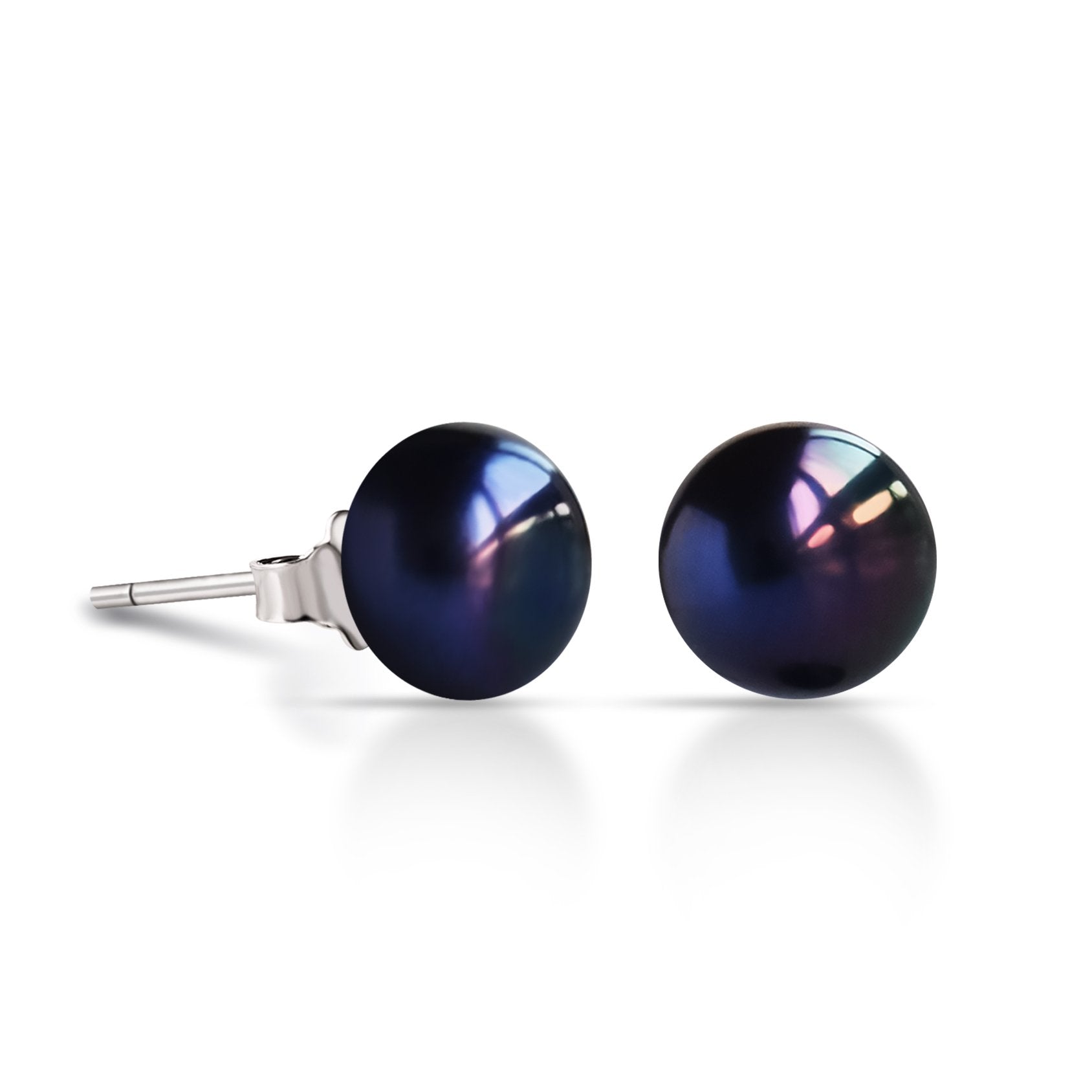 Boucles D'oreilles Perles D'eau Douce Bleues - Argent 925 - ROSEMIMOSA - Neuf Avec étiquette