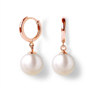 Boucles d'Oreilles  Perles de Cutures d'Eau Douce Pendentif  Argent 925 Plaqué Or Rose