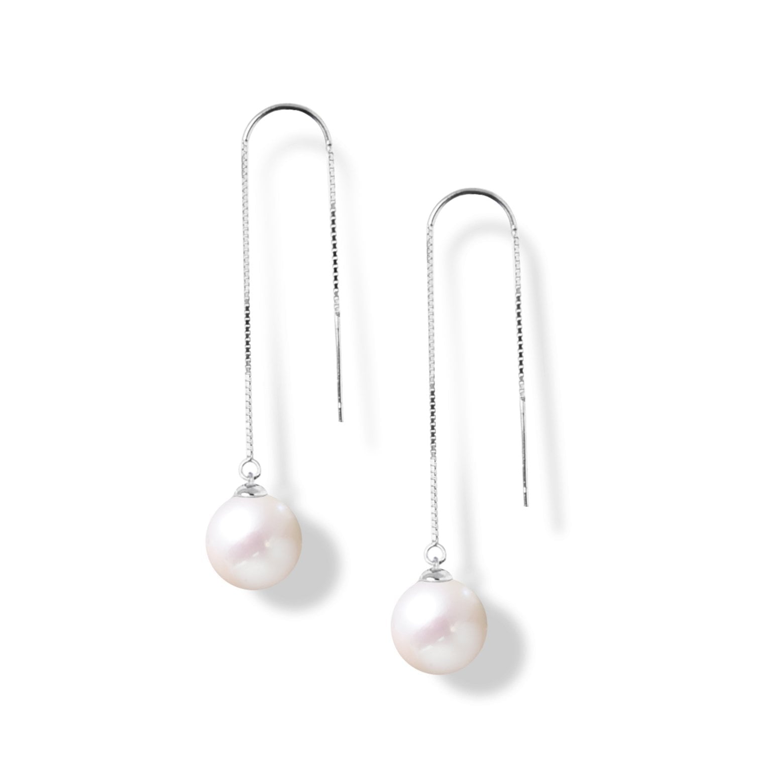 Boucles d'Oreilles  Perles de Cutures d'Eau Douce Pendentif  Argent 925 