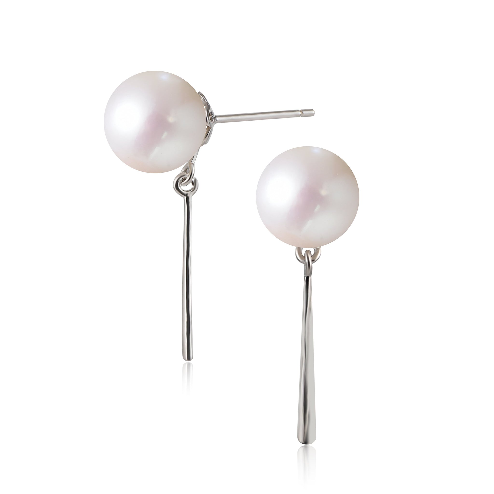 Boucles d'Oreilles  Perles de Cutures d'Eau Douce Pendentif  Argent 925