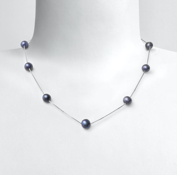 Collier  Perles de Culture d'Eau Douce Chaîne Chaîne Argent 925 