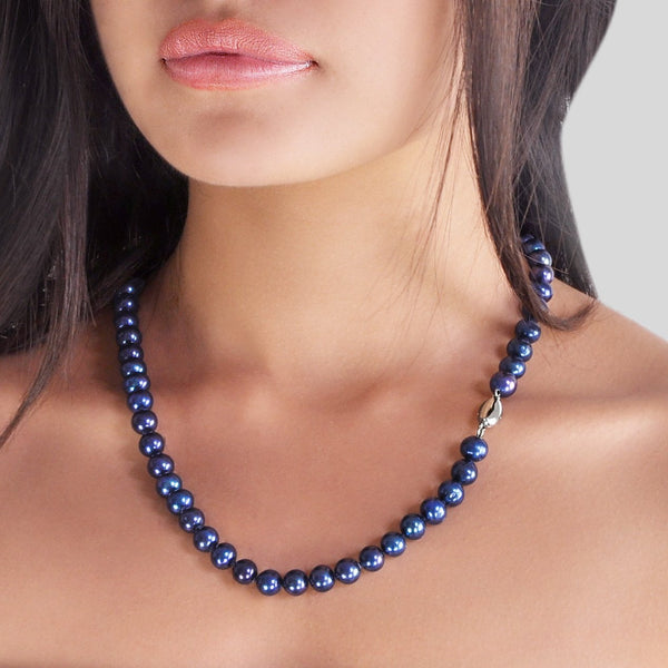 Halskette Gräfin 53cm - Nachtblau