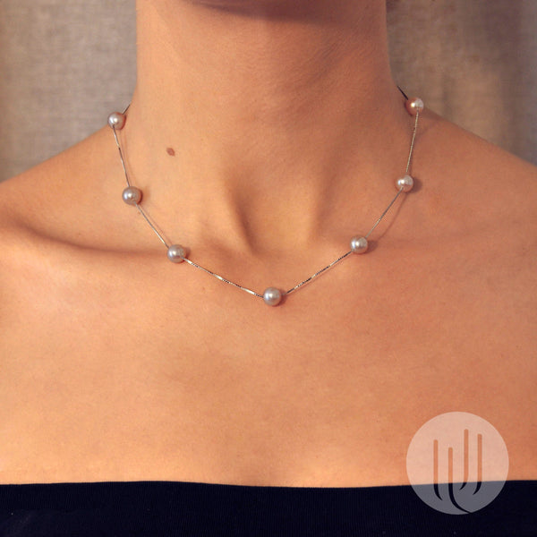 Collier Parade de perles (7mm) - Lilas - 41 cm